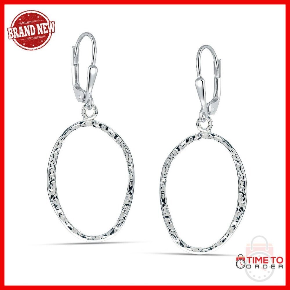 925 Sterling Silver Teardrop Filigree Leverback Dangle Earrings